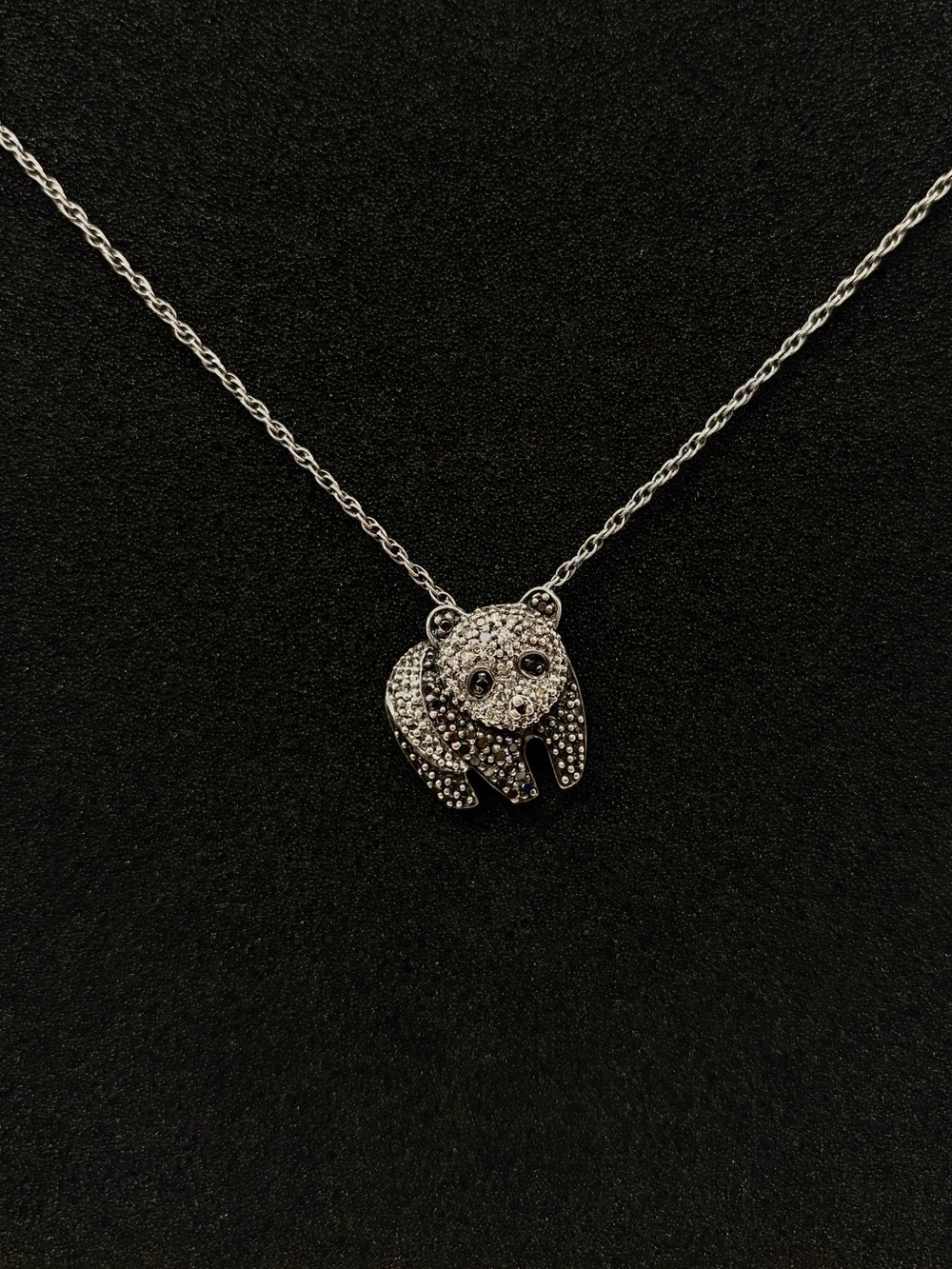 Kay Jewelers 1/4 ct tw Diamond Panda Necklace Sterling Silver 18"